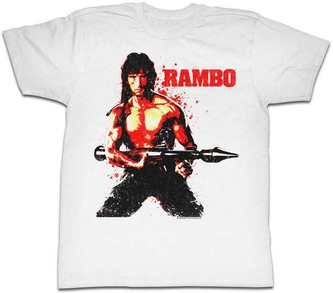 Rambo First Blood John Standing With Rocket Launc Men T Shirt 80 Movie Merch L