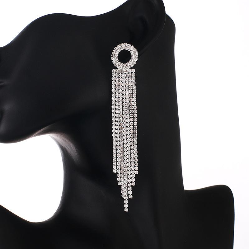 Luxury Rhinestone Tassel Earrings - Elegant Slimming Stylish Design