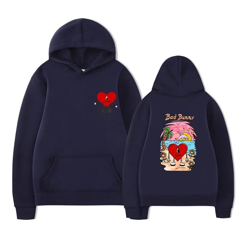 Bluza unisex Bad Bunny z nadrukiem z przodu i z tyłu wzór swetra Sin TI letni streetwear zimowy