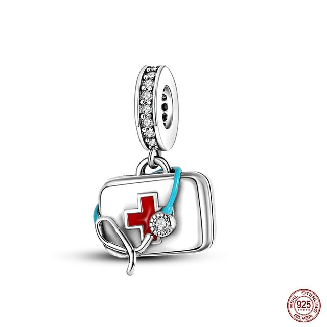 New 925 Sterling Silver Red Color Series Heart Shape Charms Beads Lucky Jewelry Gifts