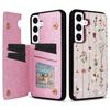 For Samsung Galaxy S26/S26 Pro Case Flower Leather TPU RFID Blocking Phone Cover Card Slots