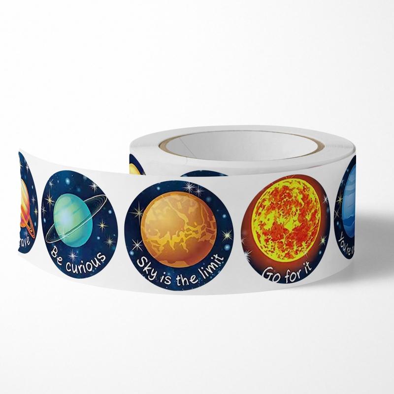 Lovely Solar System Stickers Realistic Planet Adhesive Round Labels for DIY Card School Birthday Party Classroom 500PCS