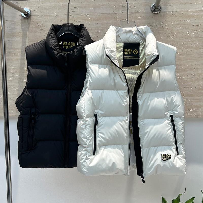Womens Down Vest Short Puffer Sleeveless Jacket 90% White Duck Thick Winter Outerwear Black Green