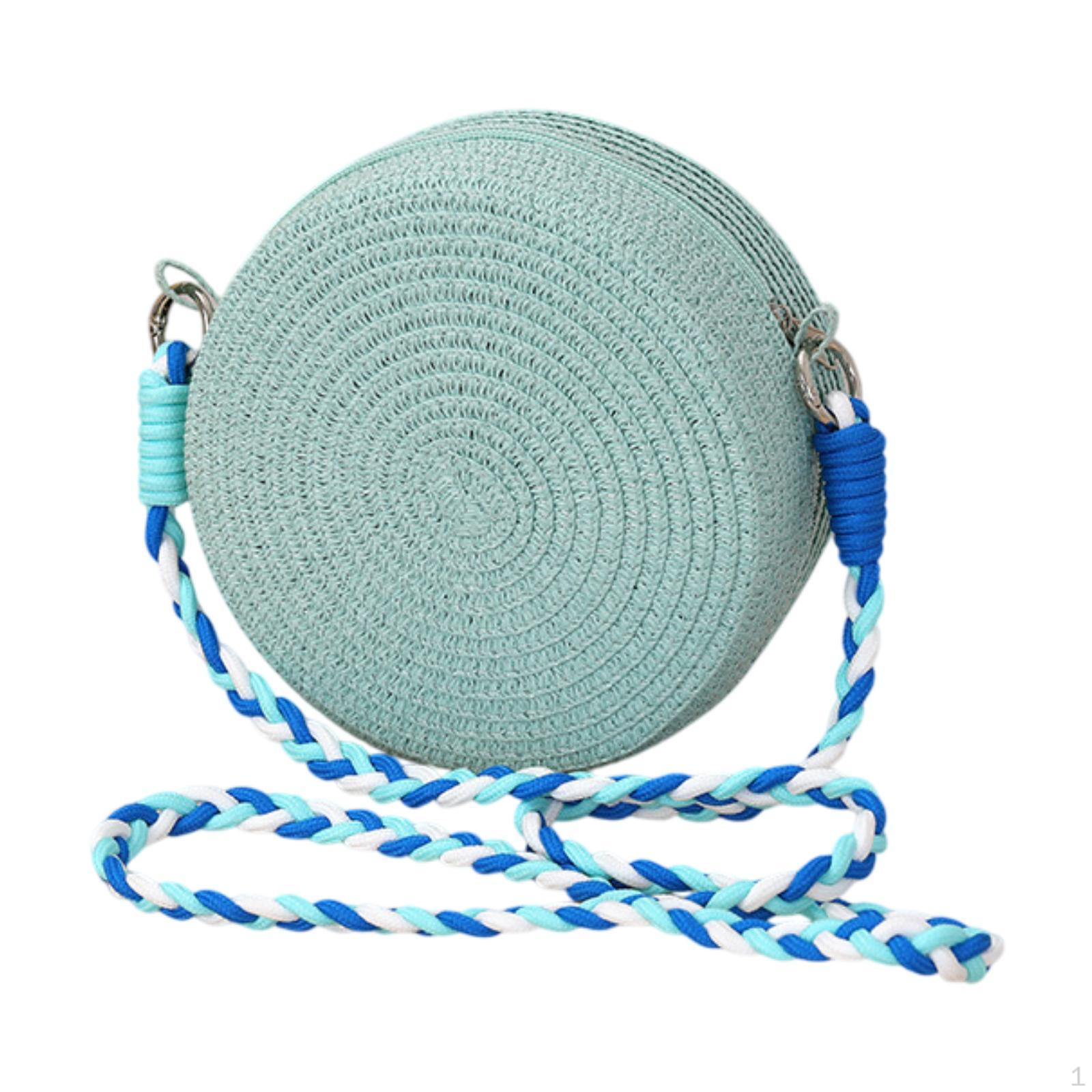 

Соломенная сумка через плечо на пляж для вечеринок, праздников, путешествий, свиданий, шопинга синий