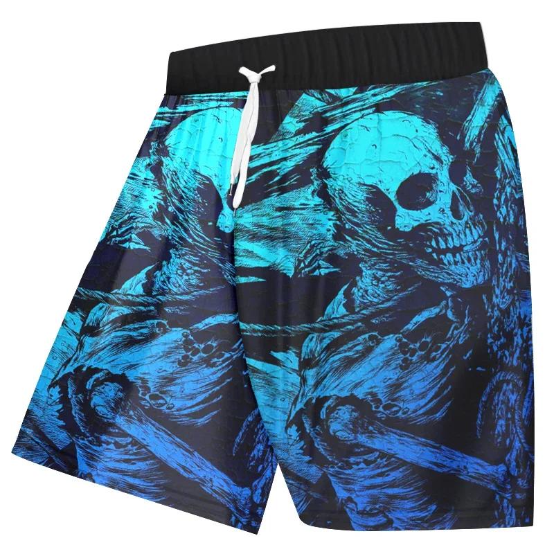 Horror Skull Ghost Skeleton Boxing Shorts Pants 3D Print Fighting Training Unisex Men Women Quick Dry Fitness Gym Sport Workout Casual Streetwear