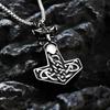 Nordic Viking Thor's Hammer Pendant Necklace - Stainless Steel & Titanium
