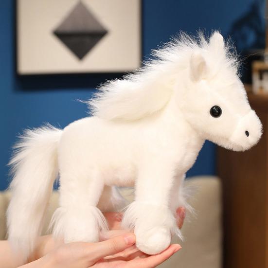 Horse Plush Toy Realistic Horse Stuffed Animal 12" Collectible Horse Soft Soft Animal Doll Pillow for Kids