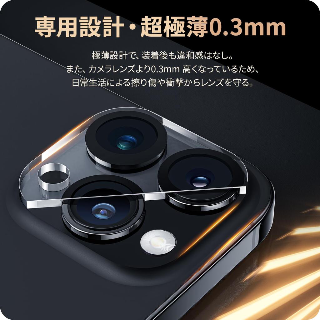 NIMASO Camera Film for iPhone 15 15 Pro Tempered Glass Camera Lens Protector with Black Full Overexposure Compatible with iPhone 15 Pro Set of