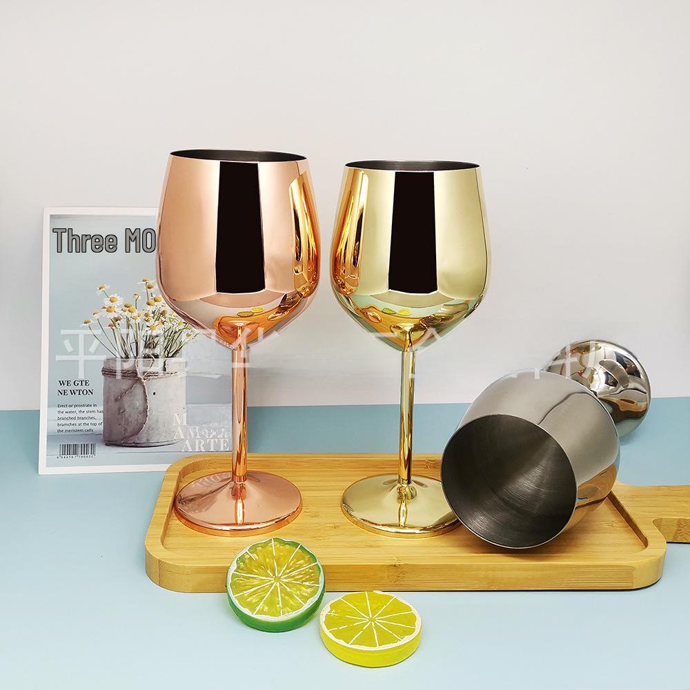 Electroplated Gold Stainless Steel Wine & Cocktail Glass Set (2-Pack)