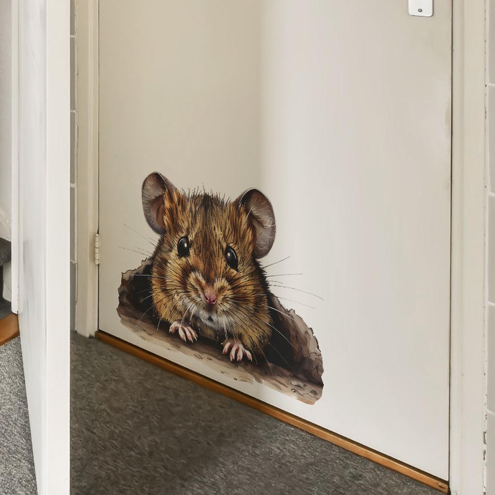 Cartoon Cute Little Mouse Bedroom Living Room Entrance Hall Home Background Beautification Wall Stickers