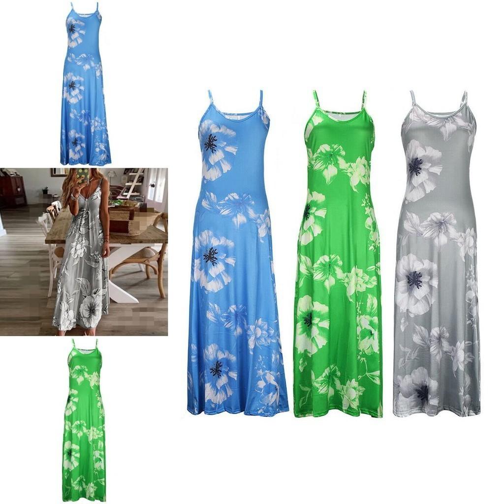 Women's Oversized Floral Printed Sleeveless Maxi Dress For Summer Holidays