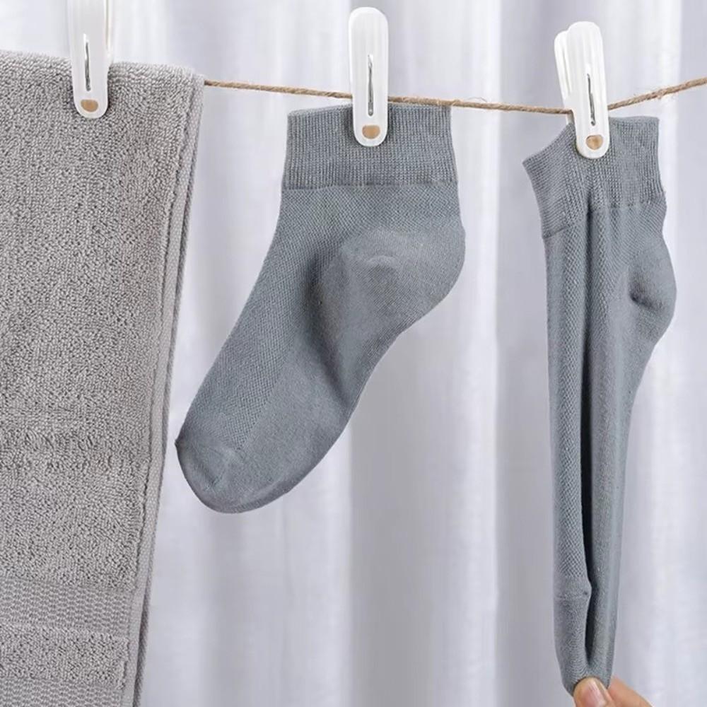 12 pcs/set Plastic Material Drying Rack Non-slip Design Fine White Windproof Fixed Clip Soft Rubber Non-marking Clip