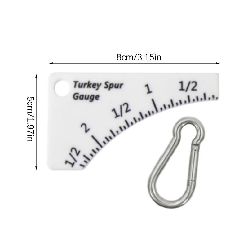 Multifunctional Wild Turkey Spur Gauge Portable Durable Turkey Spur Measure Ruler Compact Precision Measurement Tool With Buckle