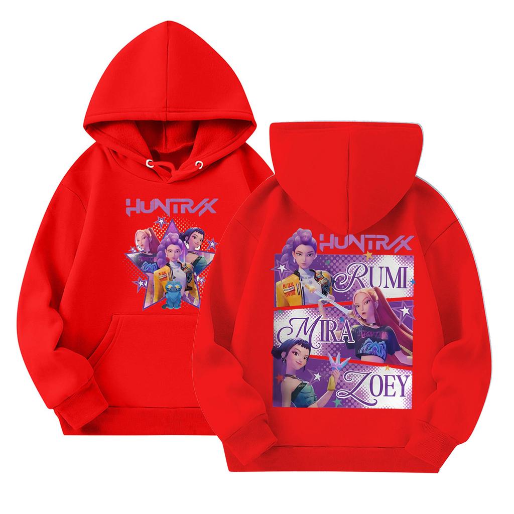 Dětská ležérní mikina s kulatým výstřihem a potiskem, s dlouhým rukávem a kapucí