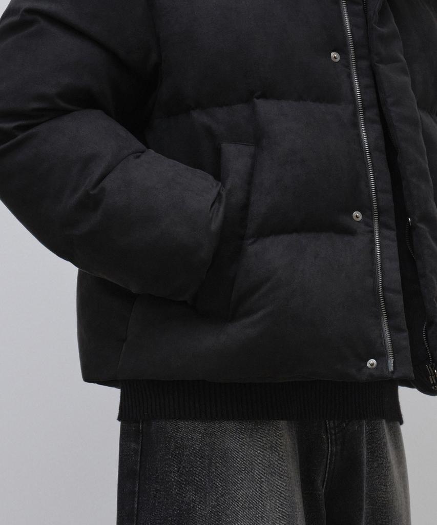 Musinsa Standard Daily Puffer Synthetic Suede Short Padded Jacket [Black]