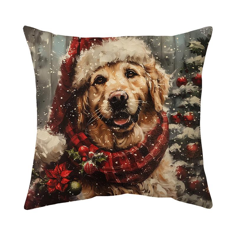 

Christmas Themed Sofa Pillow Cover Snowman Print Cushion Cover Linen Pillow Cover Car Pillow Cover Premium Durable 45 * 45Cm without core
