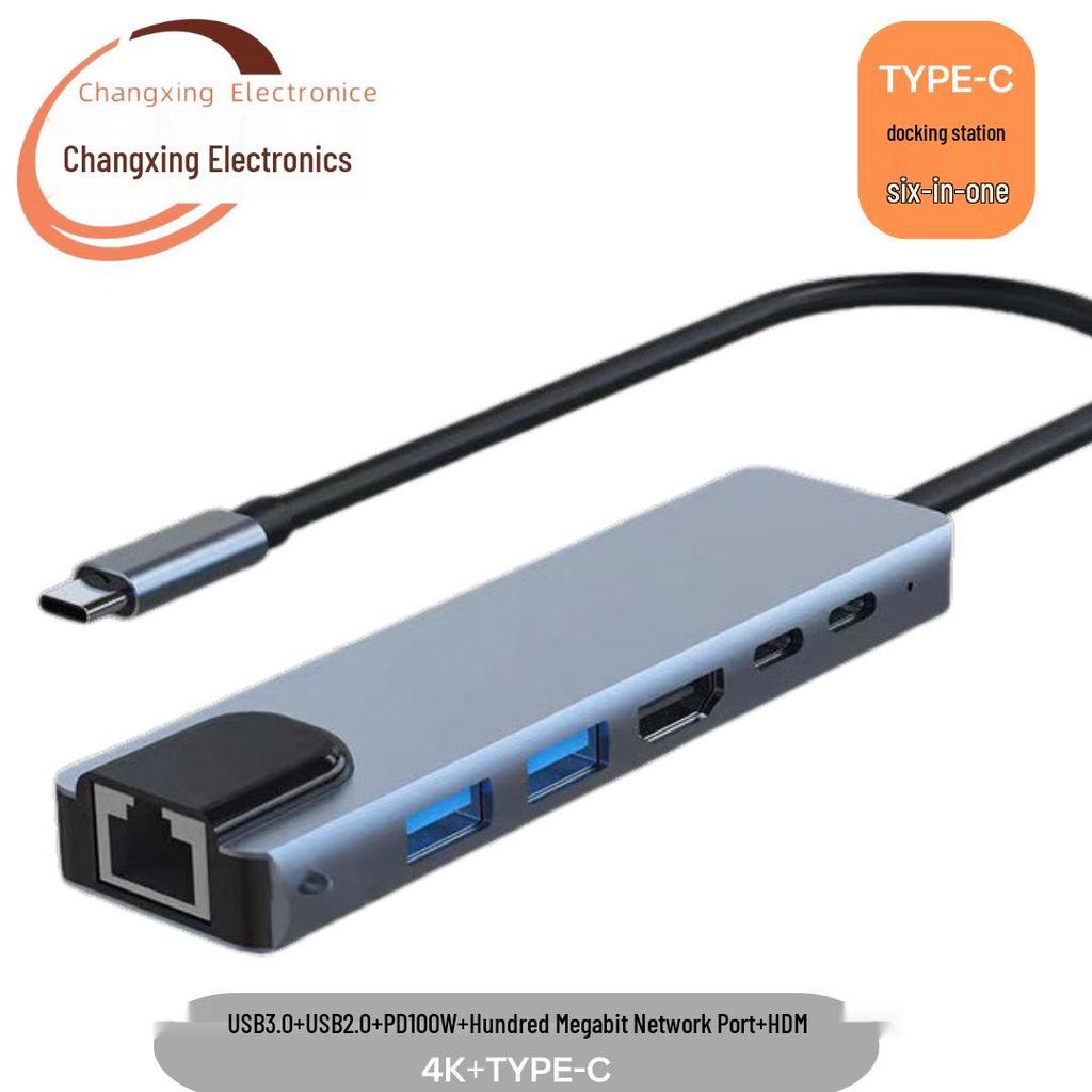 8-in-1 Type-C Hub: Multifunctional Card Reader & USB Network Expansion Dock