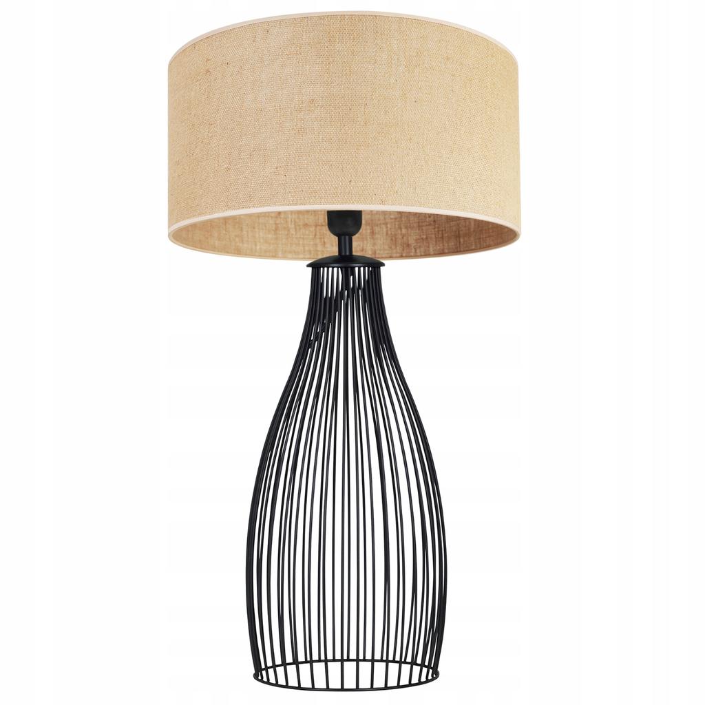 BEDROOM TABLE LAMP JUTE TUBE LAMPSHADE