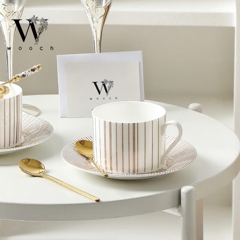 WOOCH Golden Light Ceramic Cup & Saucer Gift Set