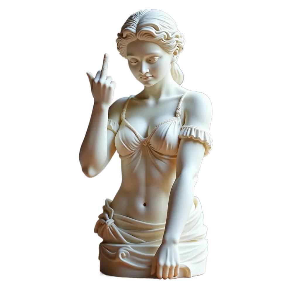 Vienna Goddess Middle Finger Funny Resin Statue Home Interior Garden Office Table Personalized Decorations Crafts Special Gifts