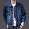 Erkek Denim Ceket Uzun Kollu Çok Cepler Yaka Düz Renk Tek göğüslü Hırka Gevşek Kore Tarzı Erkekler Bahar Sonbahar Ceket