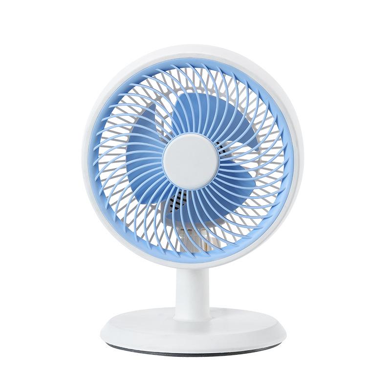 Compact Soundless Electric Desktop Fan with Large Airflow and Oscillating Head