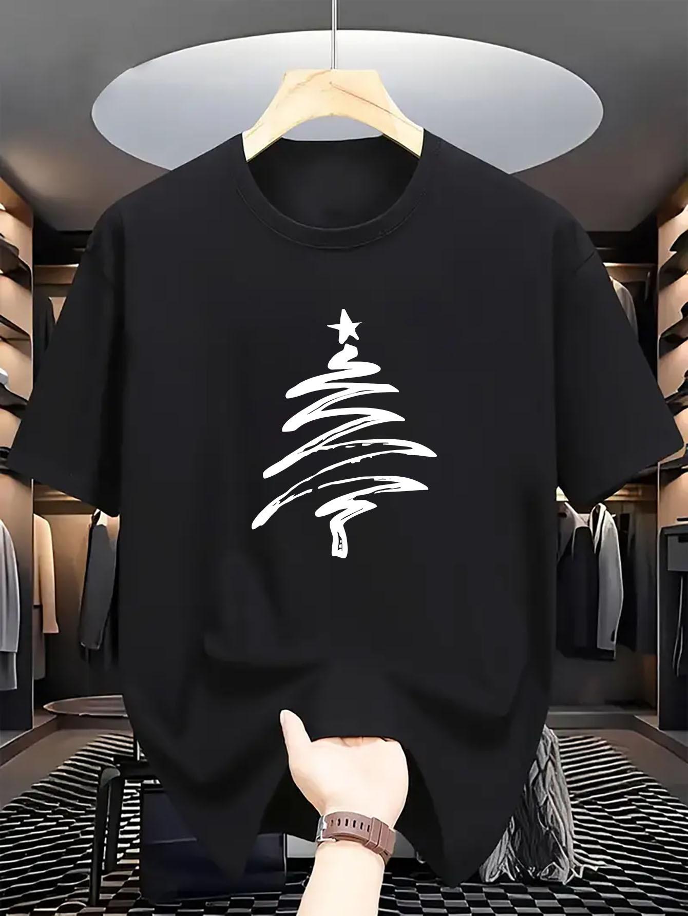 womens casual round neck Christmas tree printed Tshirt summer fashion Tshirt womens flat Tshirt personalized Y2K shirt S