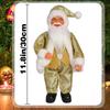 Festival Santa Statue 12" Colorful Checkered Standing Santa Figurine Dolls Christmas Desktop Decoratove Ornament Gift