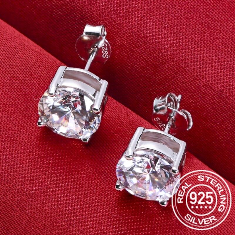 0.5-2 Carat 8.0mm D Color Moissanite 100% Copper Stud Earrings For Women Top Quality Sparkling Wedding Jewelry