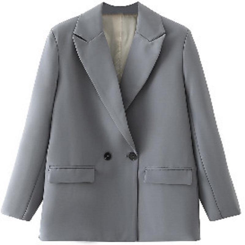 Women Chic Office Lady Double Breasted Blazer Vintage Coat Fashion Notched Collar Long Sleeve Ladies Outerwear Stylish