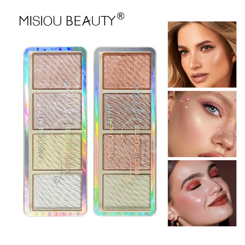 Misiou Beauty Founded Grilled Grilled Powder Face Brighter Shadow, Three -dimensional High -gloss Blush Repair Eye Shadow Integrated Plate