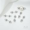 14K Gold-Inlaid Zircon Bracelet & Necklace Connector with Copper Plating and Half-Hole Eyepin for DIY Pearl Cap Accessories