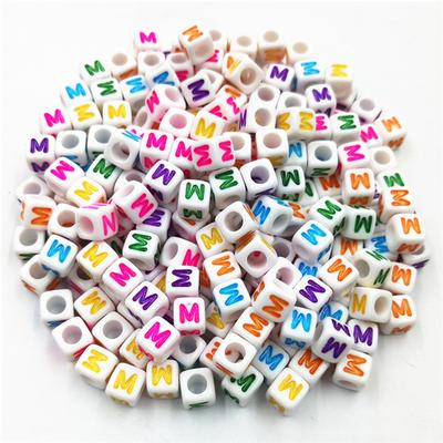 50 Pezzi 6mm 26 Lettere Acrilico Perline Sciolte Fai da Te per Collana Bracciale Ciondolo Creazione di Gioielli