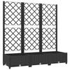 Vidaxl Garden Planter With Trellis, Black, 120X40X121.5 Cm, Pp