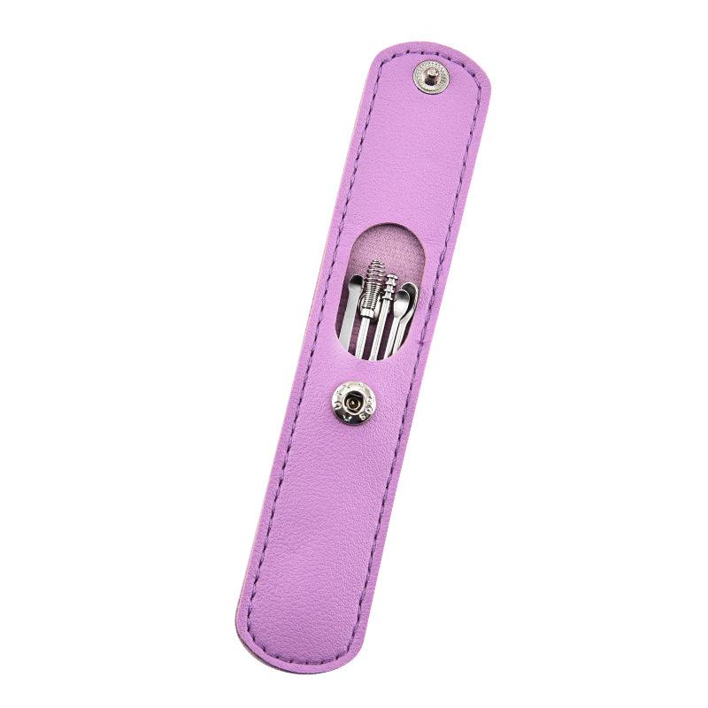 Stainless Steel Ear Pick Set - Universal 6-Piece Ear Cleaning Tools for Adults & Children with Portable Storage.
