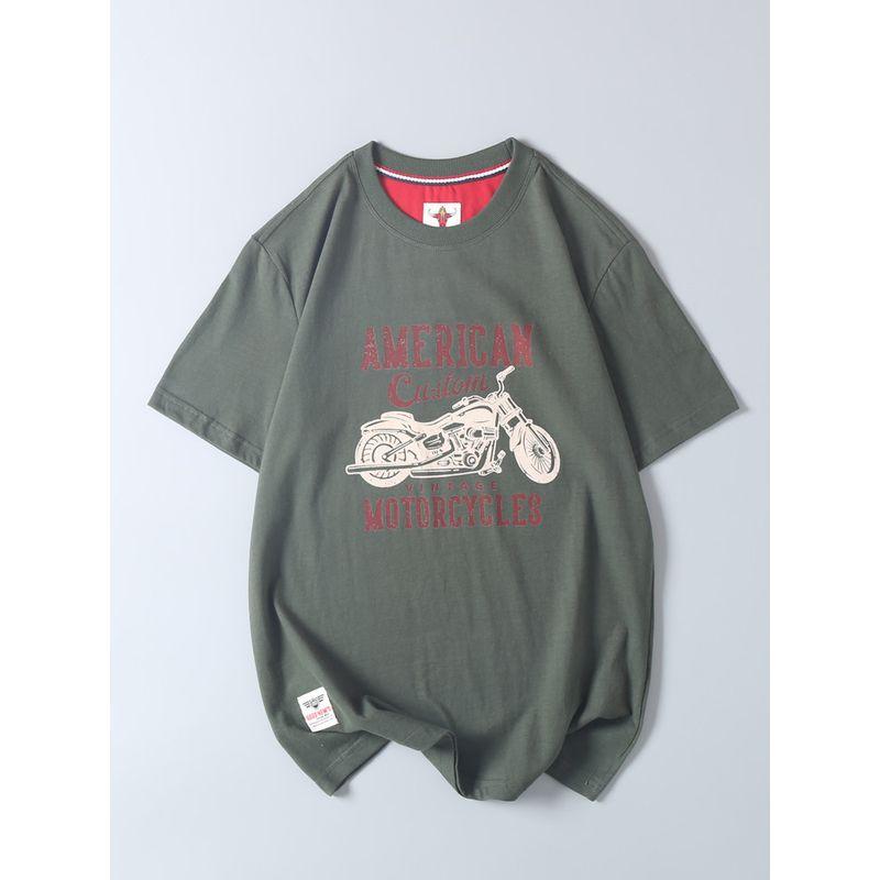 Balance Cargo with Logo Cut off Heavy Weight Pure Cotton Motorcycle Print Short-Sleeved T-shirt Summer Male and Female Trendy Brand Couple T-shirt