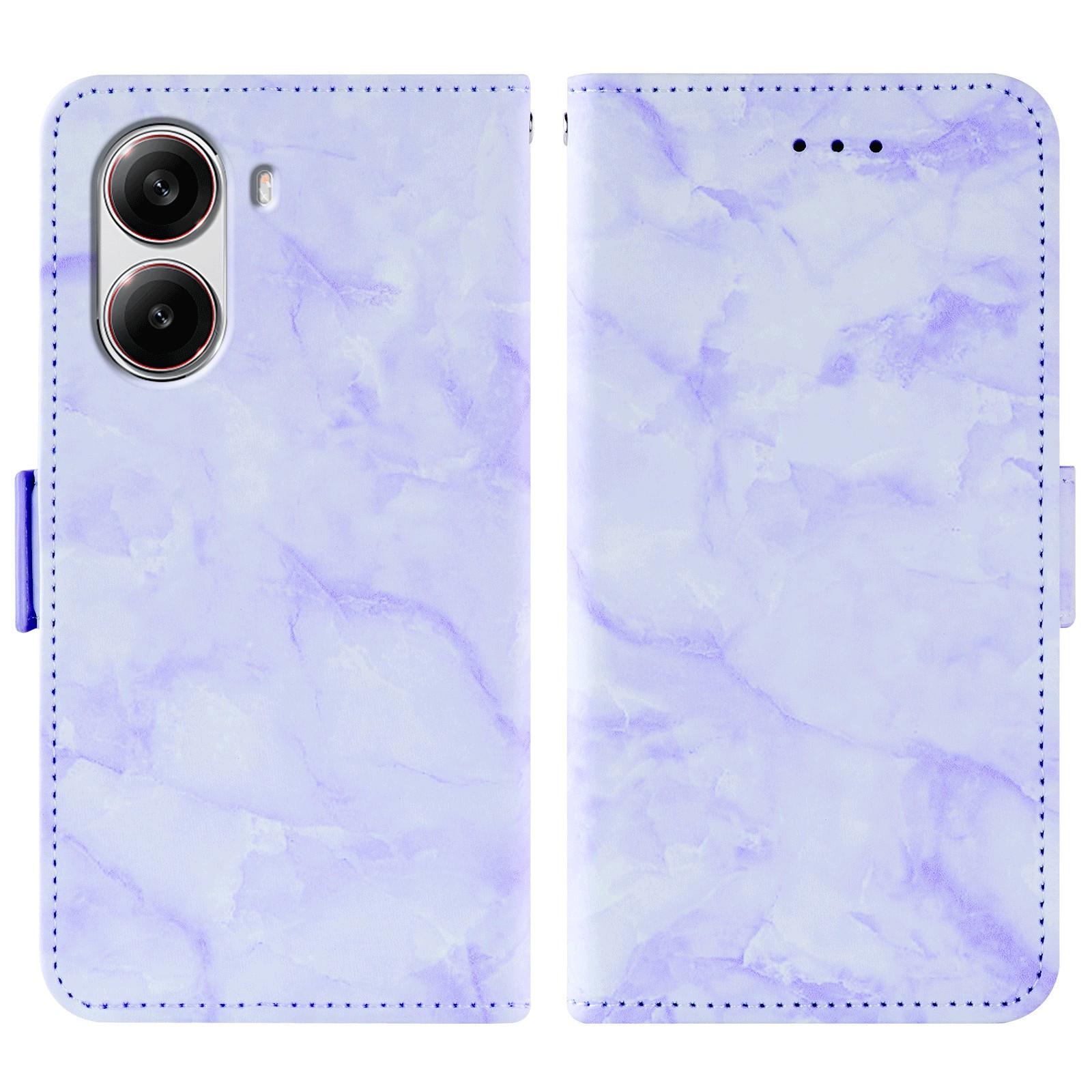 

For Xiaomi Redmi Turbo 4 5G/Poco X7 Pro 5G Leather Case Marble Pattern Phone Wallet Stand Cover with Wrist Strap