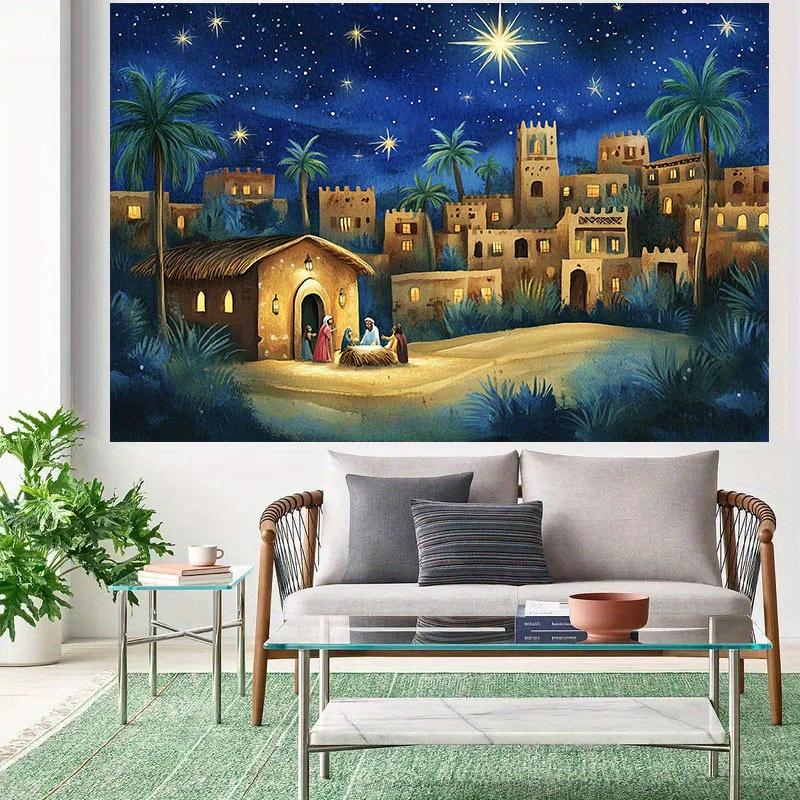 2D Background "Under the Starry Sky of Bethlehem: A Scene Background That Adds Mystery and Warmth To Your Festival Gathering