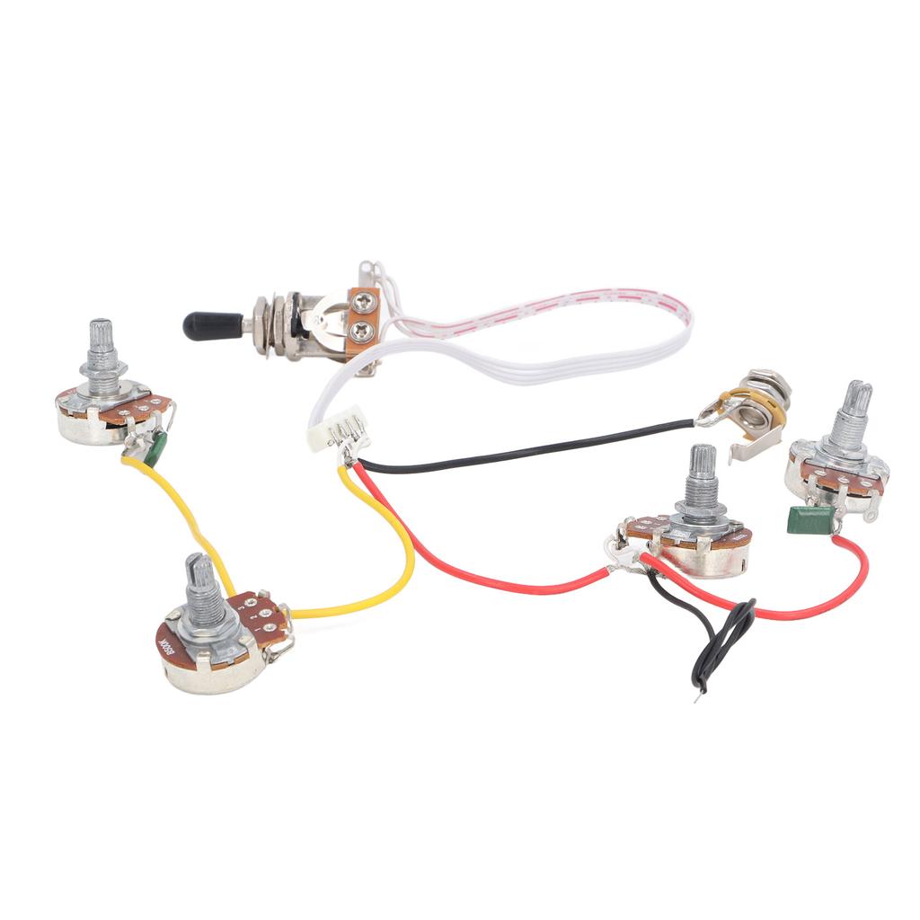 Electric Guitar Wiring Harness Kit 3 Way Toggle Switch 500K Pots Guitar Prewired Wire Harness for LP Guitars