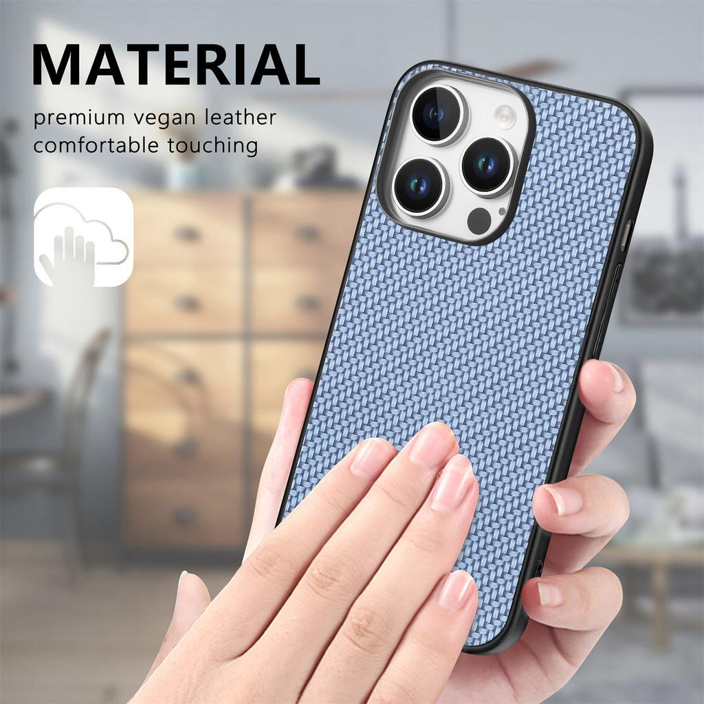 For iPhone 16 Pro Case Carbon Fiber Texture PU+PC+TPU Phone Cover