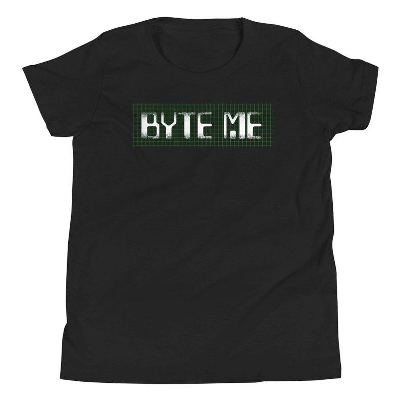 Fun funny clever coding ‘Byte Me’ Youth Short Sleeve T-Shirt 110
