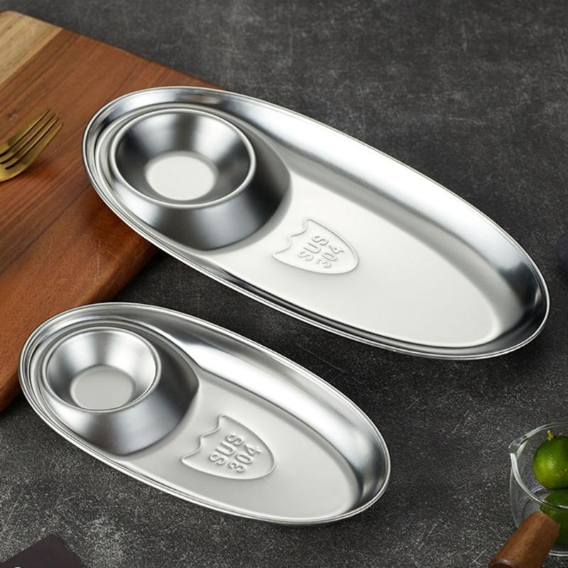 Elegant Gold Tone 304 Nonrust Steel Appetizer Dish Large Capacity Rusts Resistant For Gatherings And Restaurants