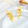 DIEYURO 316L Stainless Steel Gold Geometry Pendant Earrings For Women Girl New Fashion Ear Drop Jewelry Holiday Gift Party