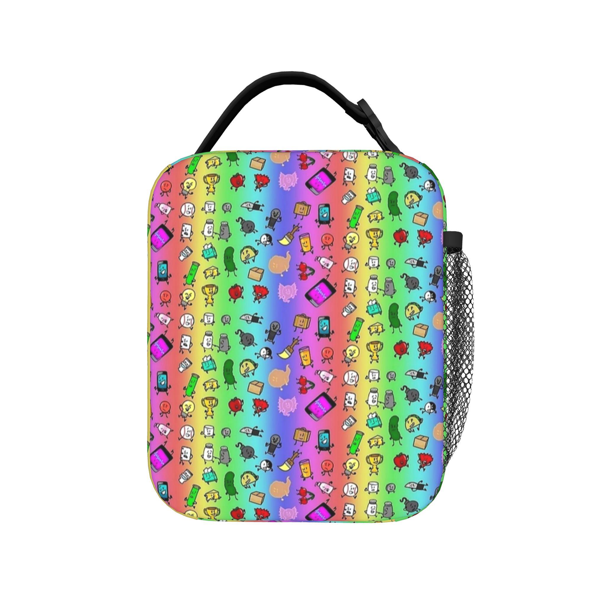 BFDI Quatre et X Sacs à Lunch Isothermes Hug Contenant Repas Portable Sac Thermique Sac Fourre-tout Boîte à Lunch Bureau Voyage Fille Garçon One Size