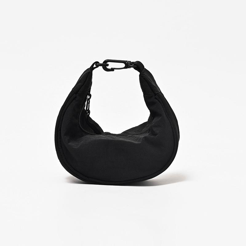 Small Dumpling Bag for Women Solid Color Nyl Hobos Messenger Bags Simple Design Female Hook Clutch Purse Shoulder Bag Handbag