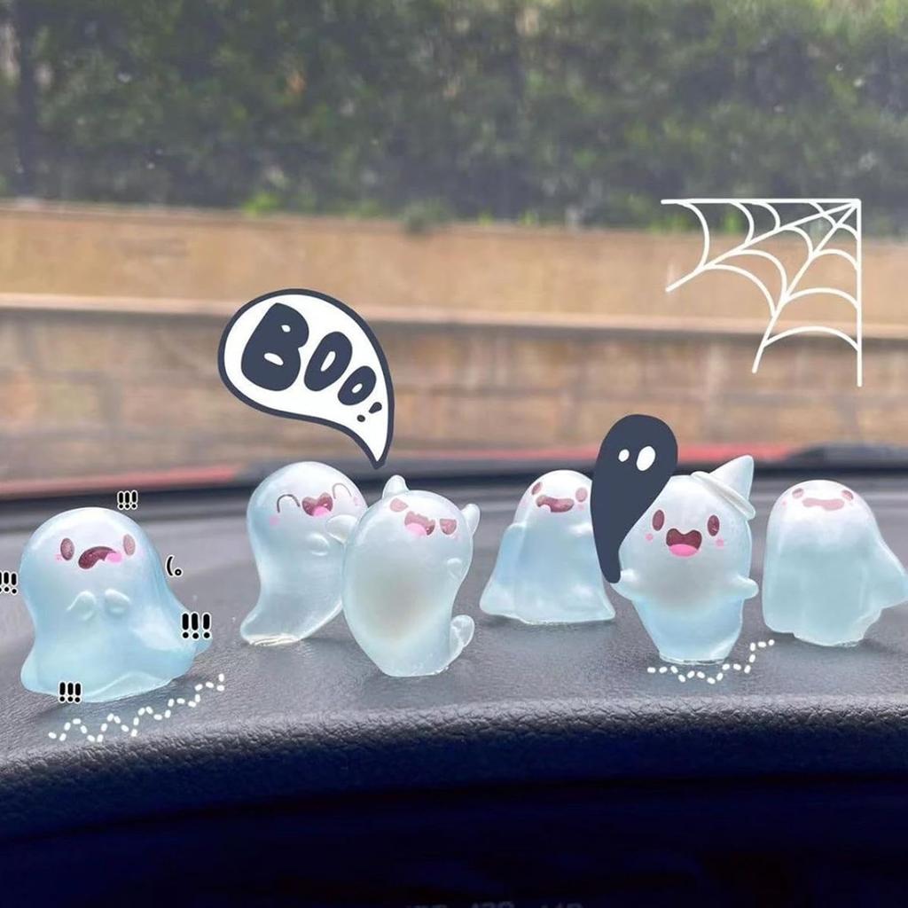 Kodama Ghost Cute Miniature DIY Garden Decorations for Moss and Plant Fairies for and Halloween Glow-in-the-Dark Figures, 15-Piece Set, Bonsai,