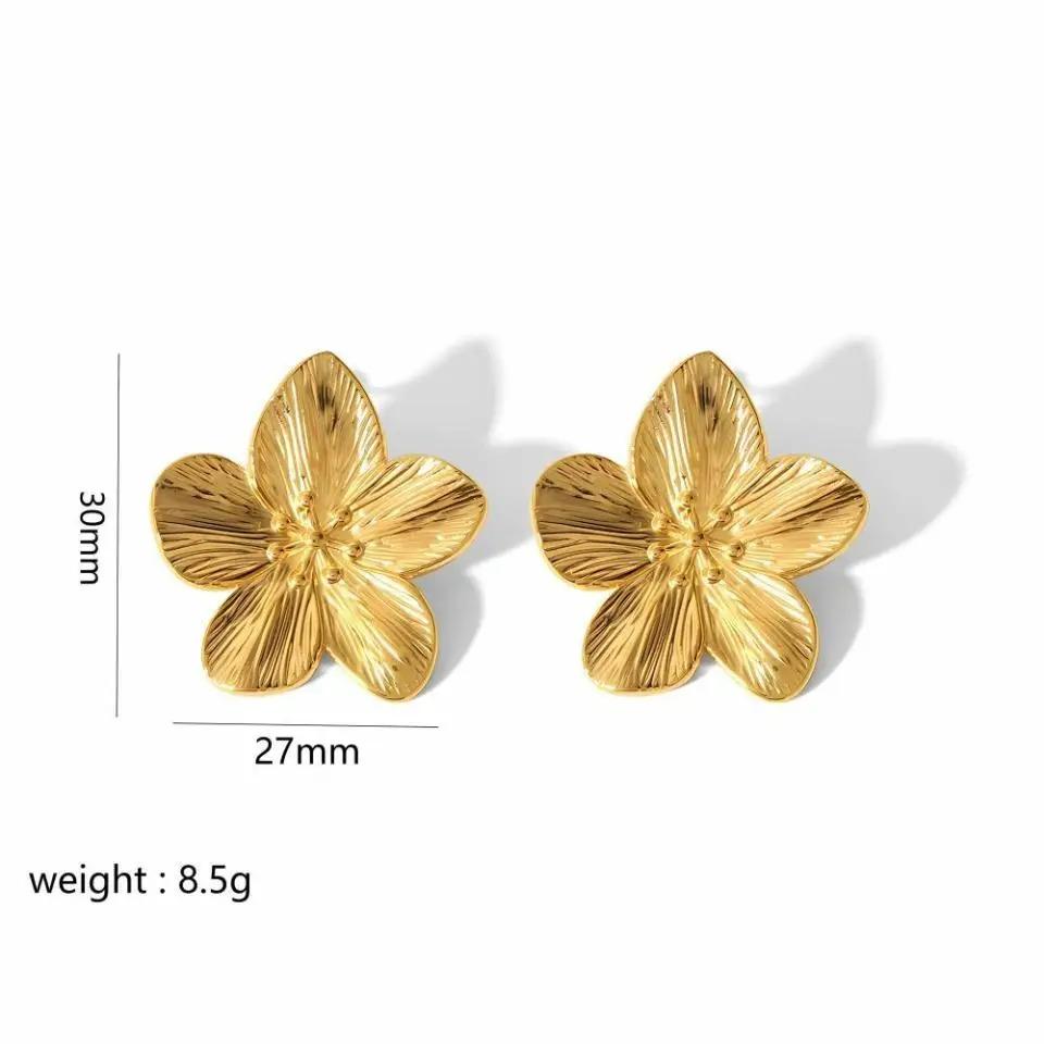 Nieuwe Trendy Roestvrij Staal Vlinder Stud Oorbellen Bedel 18K Goud Verguld Hoge Kwaliteit Statement Waterdichte Sieraden Cadeau