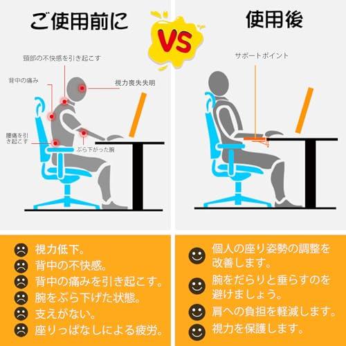 HARUMAKI Desk Extender Armrest, Leather, Waterproof, Soft, Ergonomic Armrest Cushion, Easy Installation, Foldable, Supports Desk Extension, Ideal for