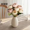 Home Decor Silk Flowers 7 Heads Artificial Peony Flowers, Vintage Fake Flower Arrangements Wedding High-end Floral Arrangement Bouquets Decorations,