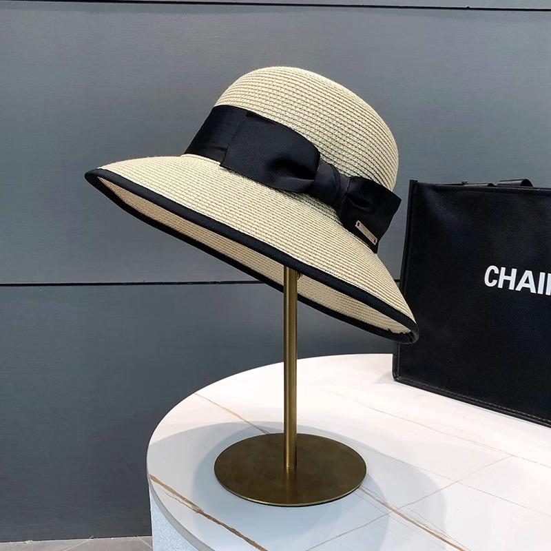 Summer bow straw woven sun hat women 2025 new seaside beach straw hat UV protection sun hat